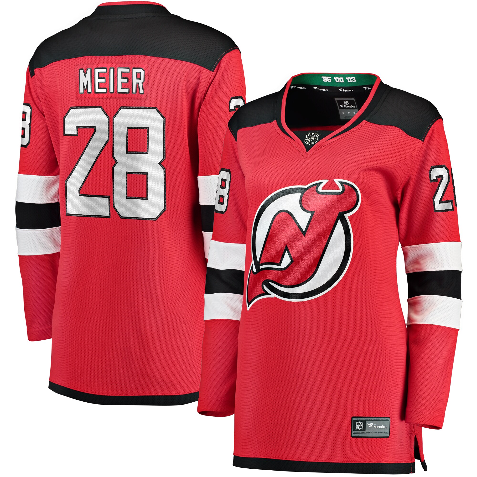 New Jersey Devils Timo Meier Red Home Breakaway Player NHL Jersey Women's