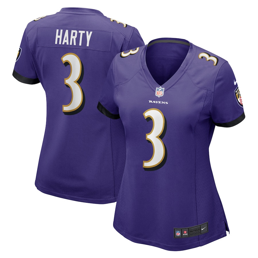 Deonte Harty 3 Baltimore Ravens Game Purple NFL Jersey Women's