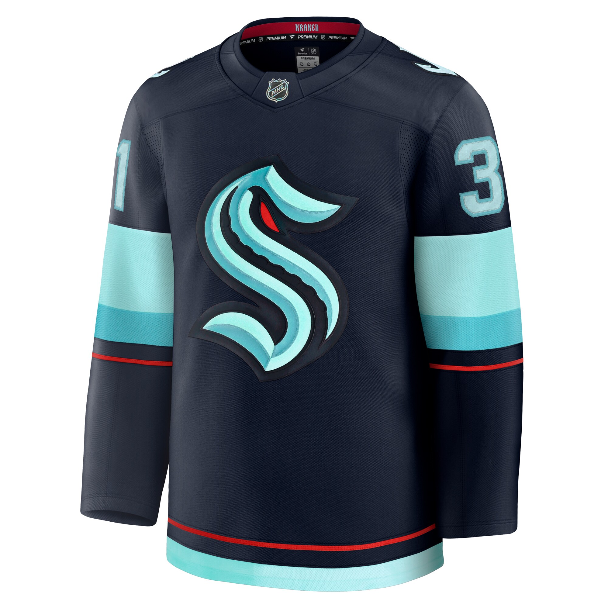Seattle Kraken Philipp Grubauer Deep Sea Blue Home Premium NHL Jersey Men's