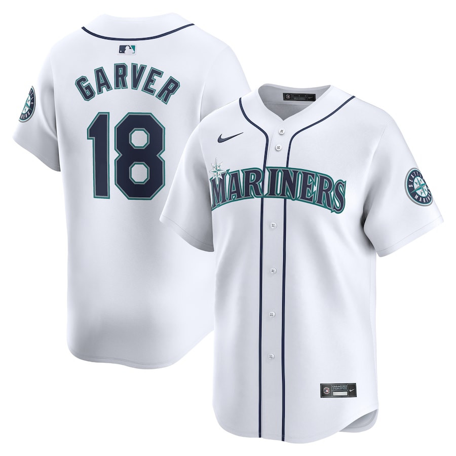 Mitch Garver 18 Seattle Mariners Home Limited White MLB Jersey Men's
