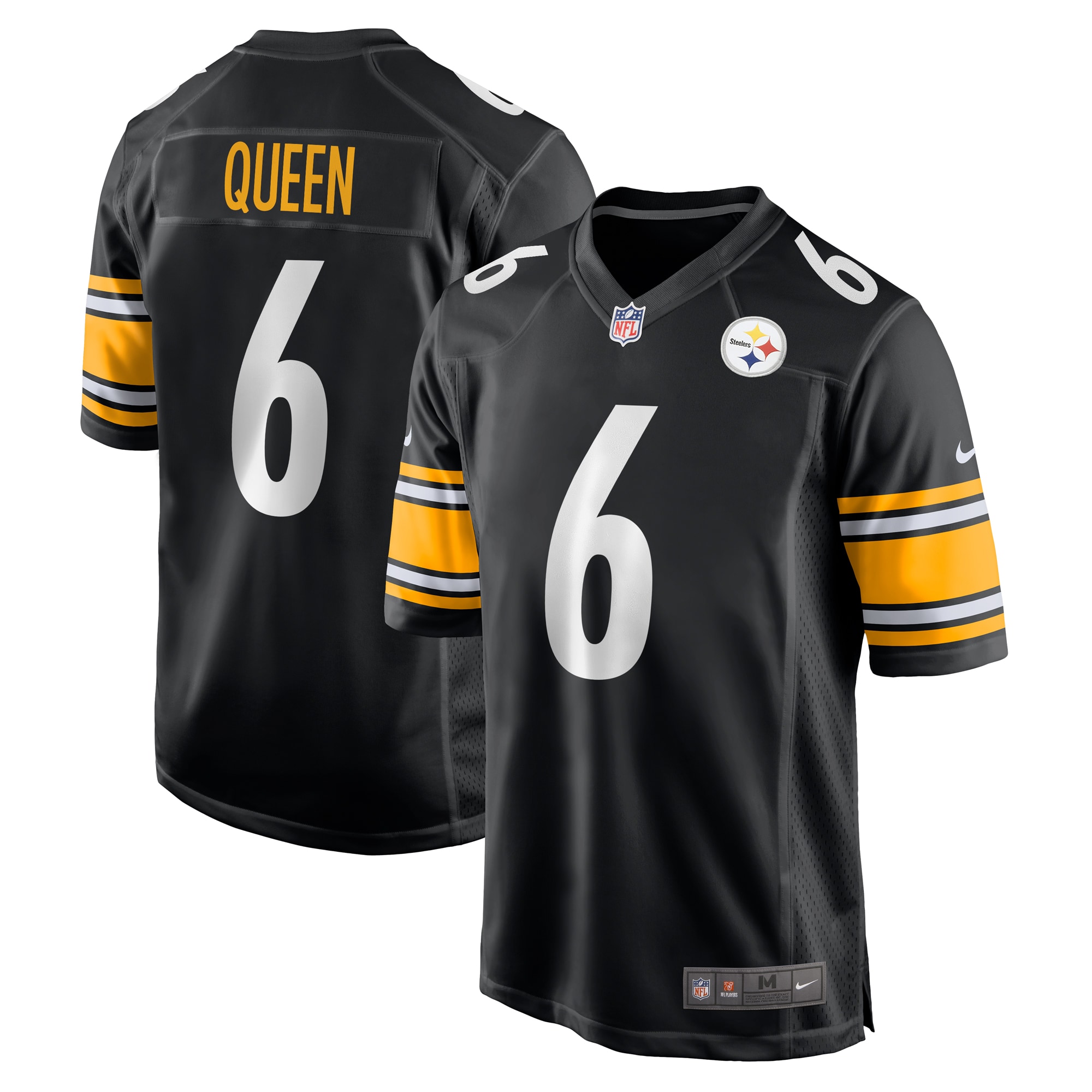Pittsburgh Steelers Patrick Queen Black Game Player NFL Jersey Men's