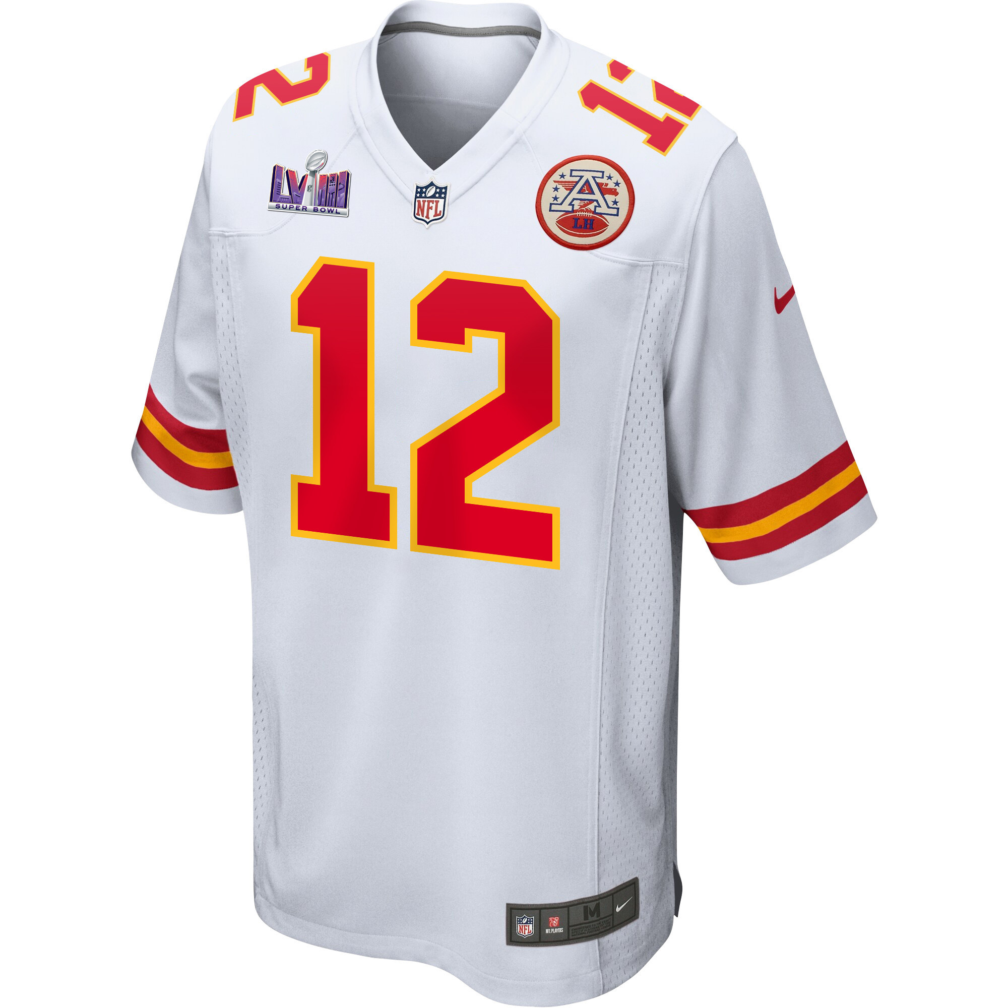 Mecole Hardman 12 Kansas City Chiefs Super Bowl LVIII Patch Game White NFL Jersey Men's