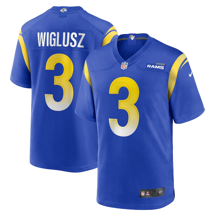 Sam Wiglusz 3 Los Angeles Rams Game Royal NFL Jersey Men's
