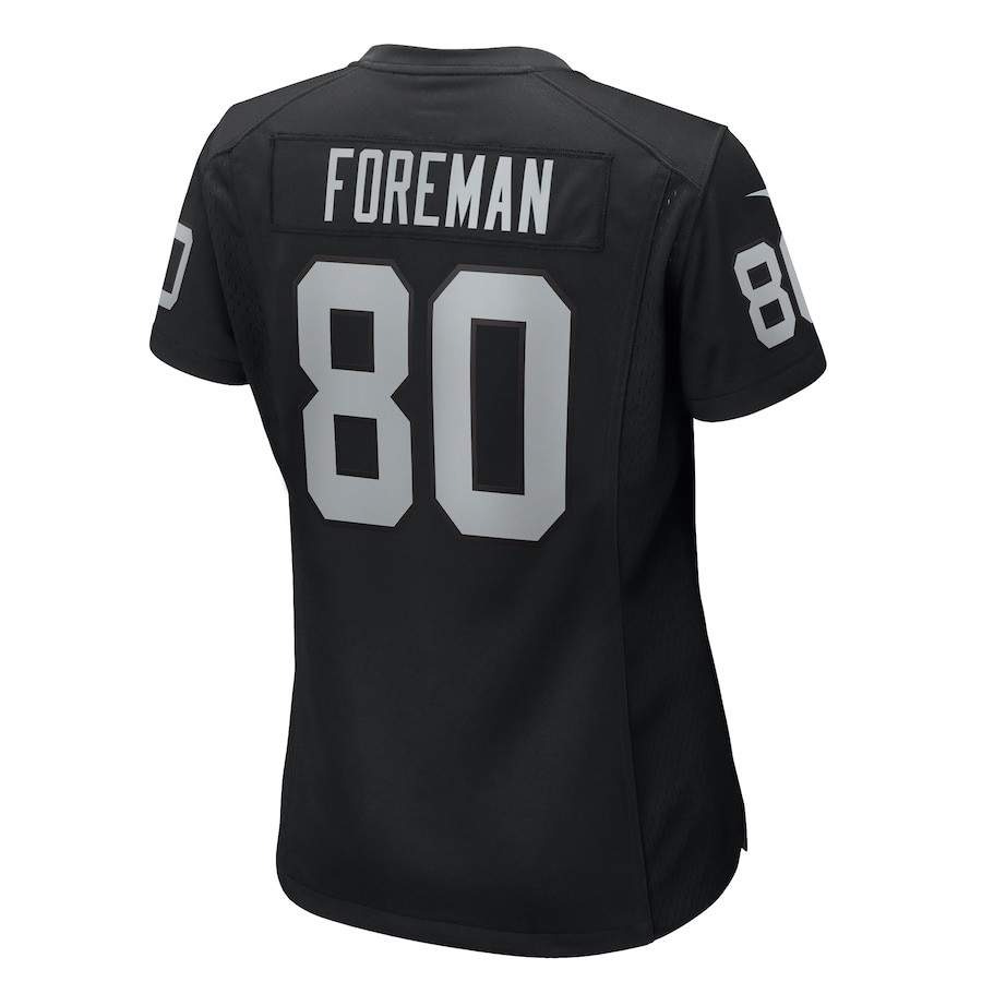 Jeff Foreman 80 Las Vegas Raiders Game Black NFL Jersey Women's