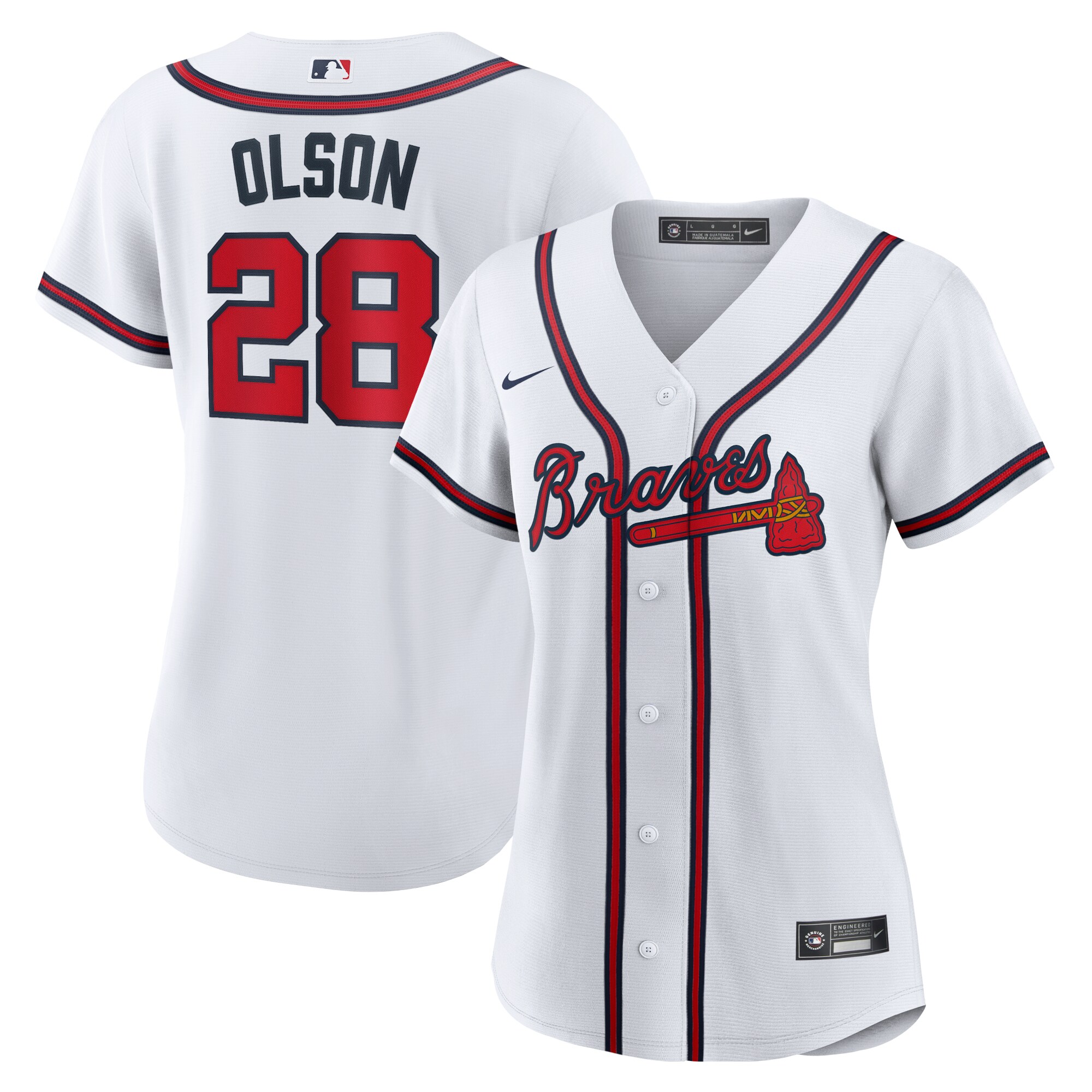 Atlanta Braves Matt Olson White Home Player MLB Jersey Women's