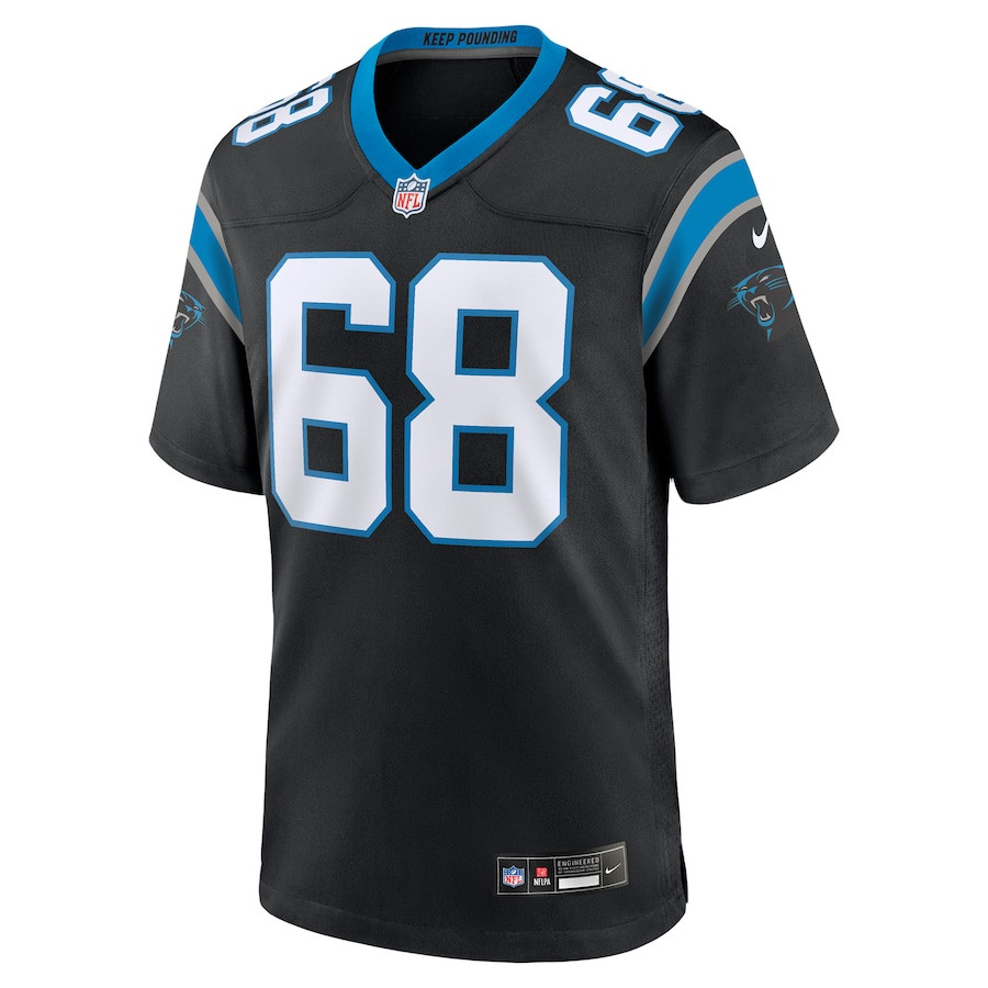 Damien Lewis 68 Carolina Panthers Game Black NFL Jersey Men's