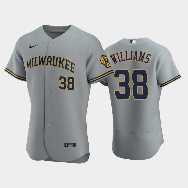 Milwaukee Brewers 38 Devin Williams Road Team Gray MLB Jersey Men's