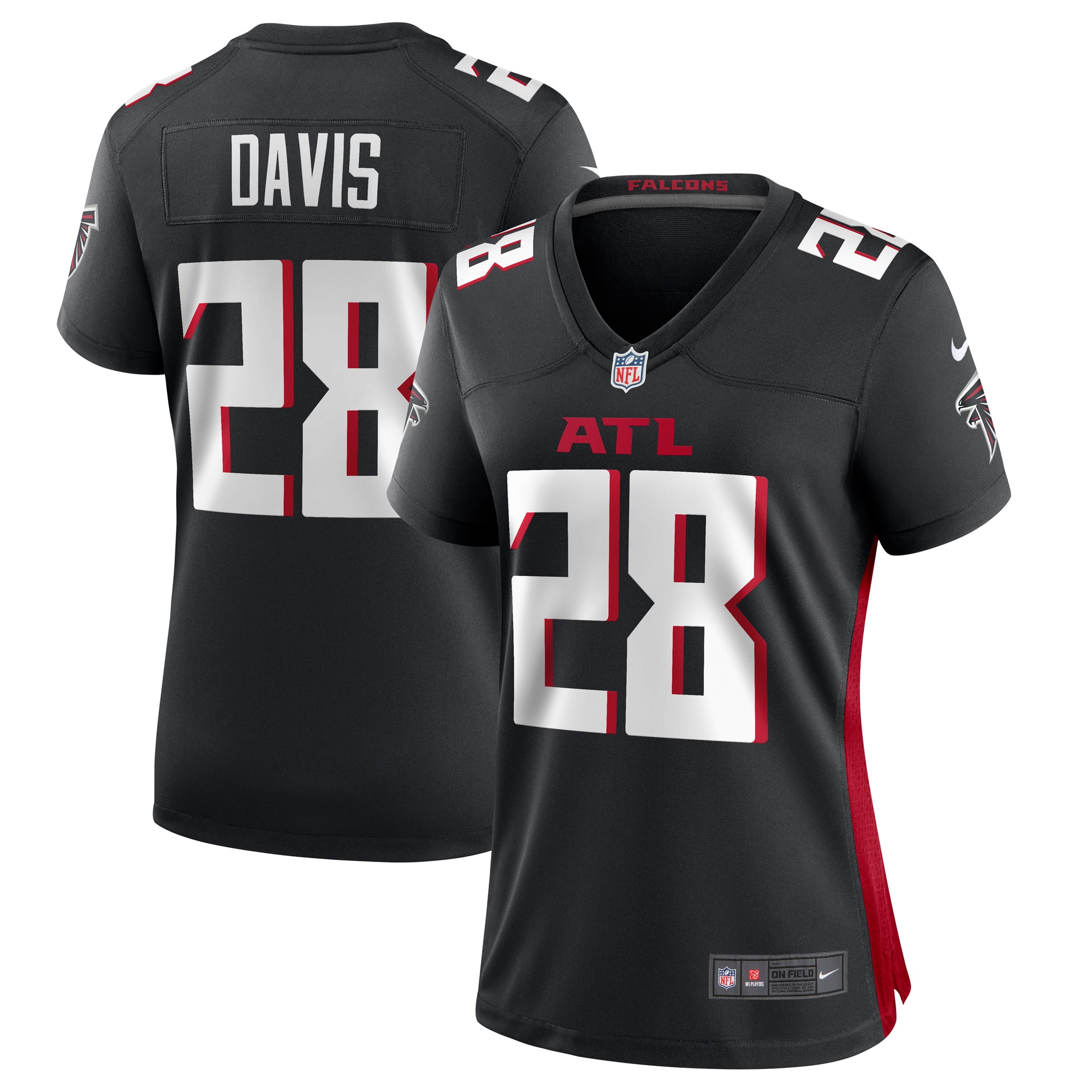 Atlanta Falcons Mike Davis Black Game Player NFL Jersey Women's
