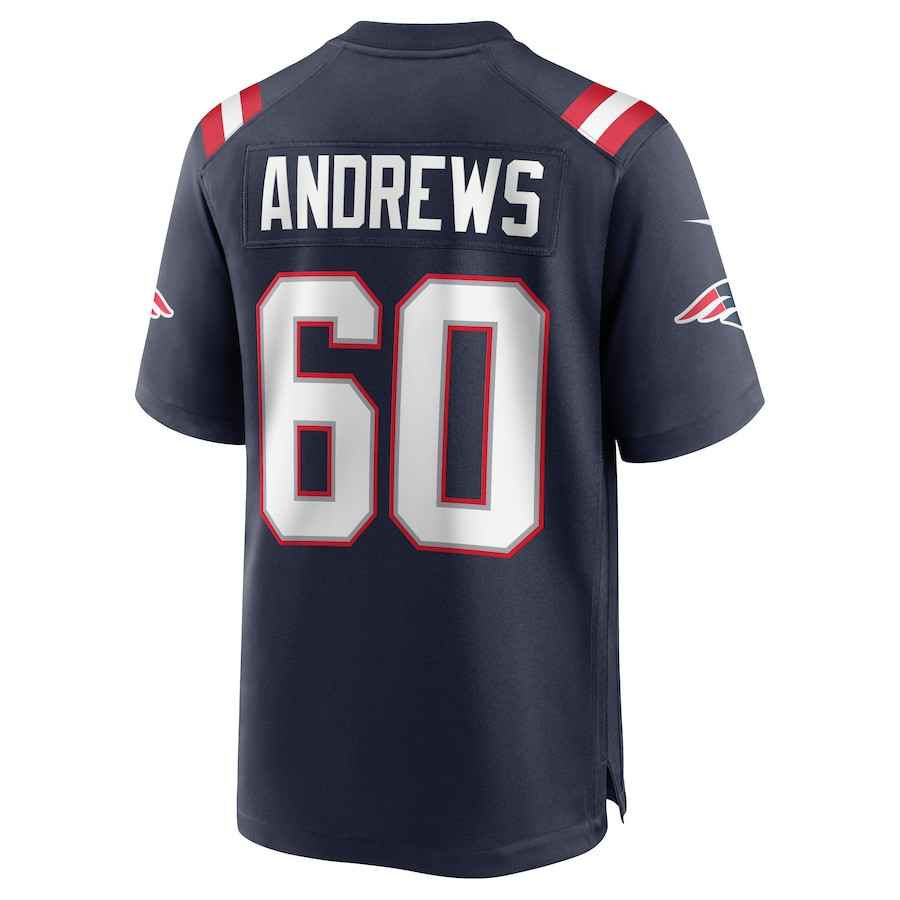 David Andrews 60 New England Patriots Game Navy NFL Jersey Men's