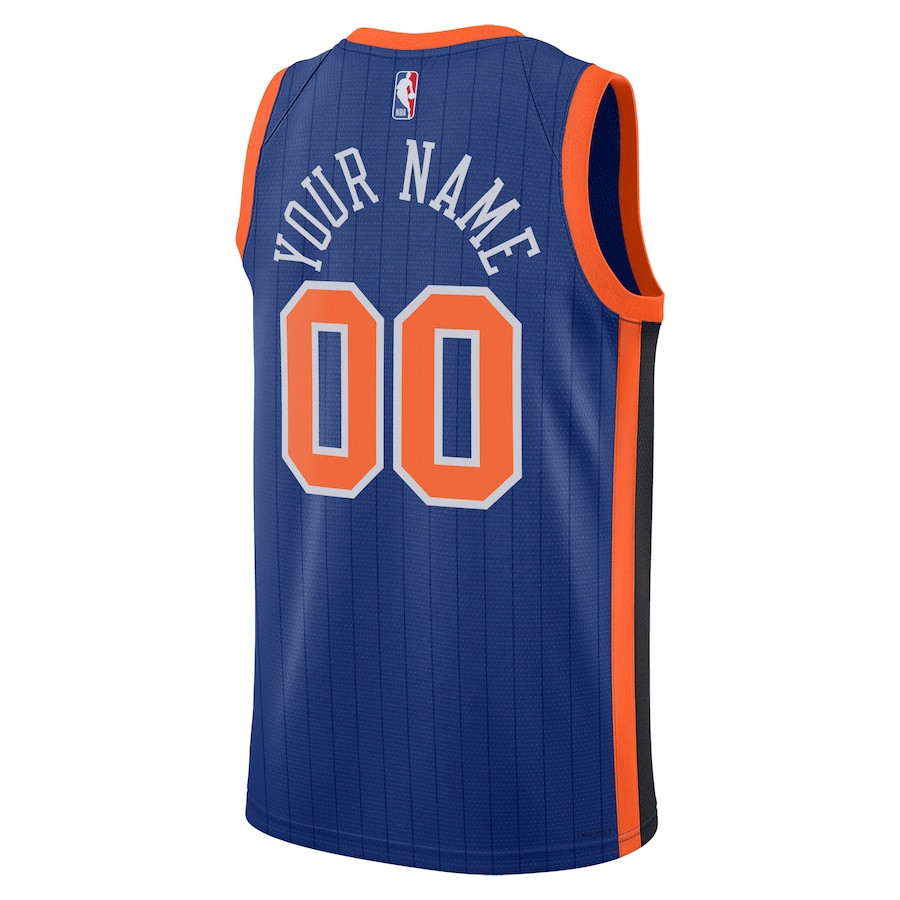 New York Knicks 2023/24 City Edition Swingman Custom Blue NBA Jersey Men's