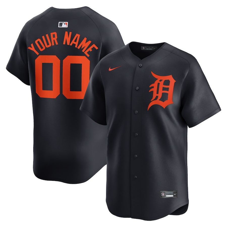 Detroit Tigers Alternate Limited Custom Jersey Navy
