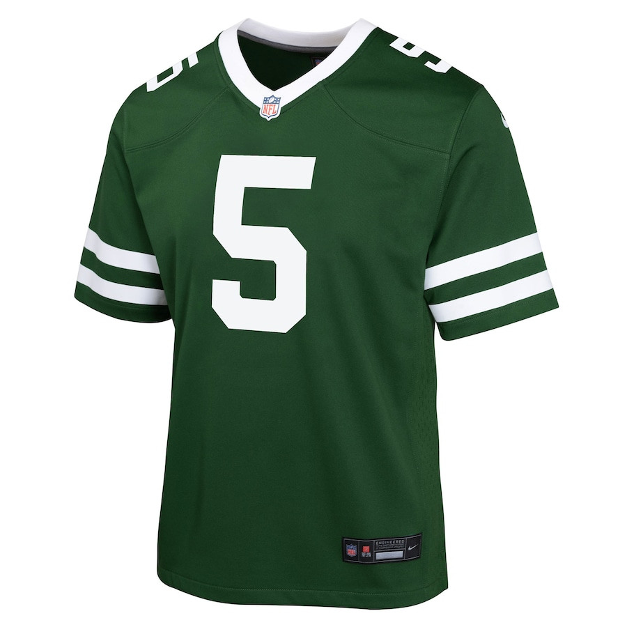 Garrett Wilson 5 New York Jets Game Legacy Green NFL Jersey Youth