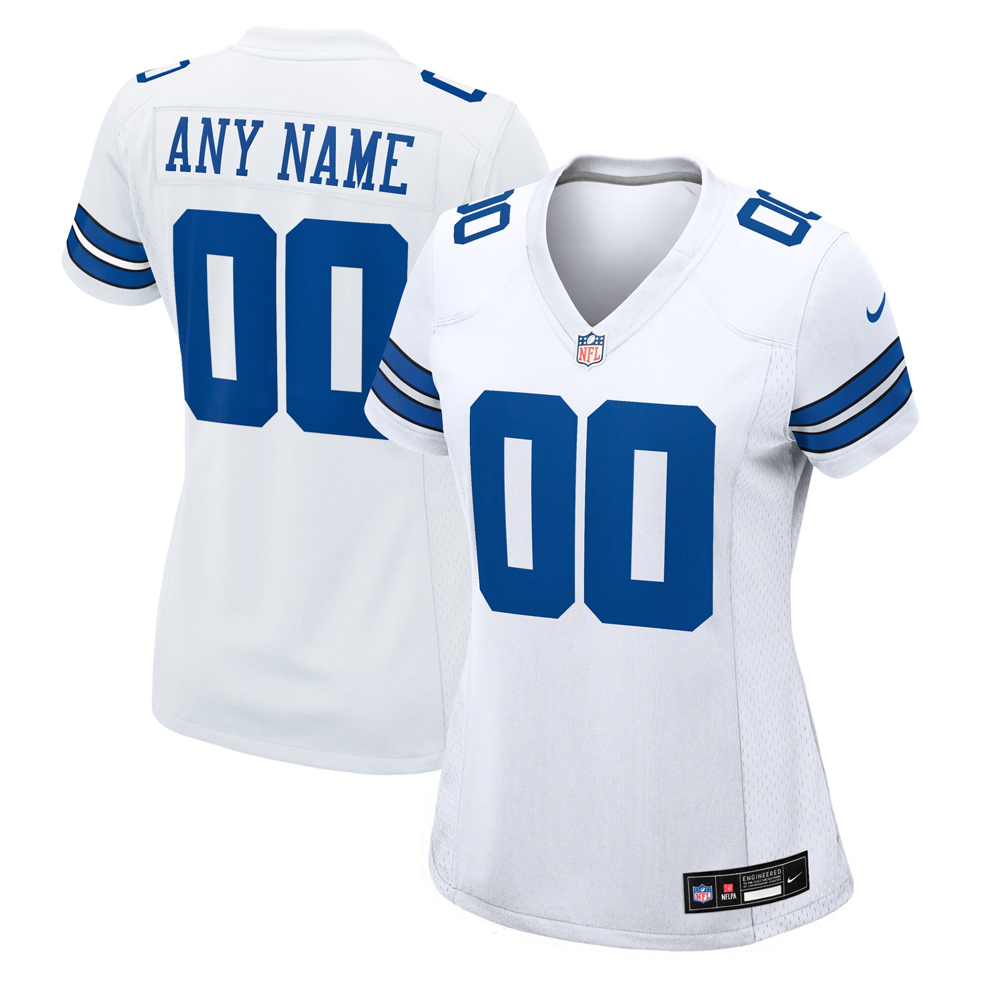 White Dallas Cowboys Custom Game NFL Jersey Women's