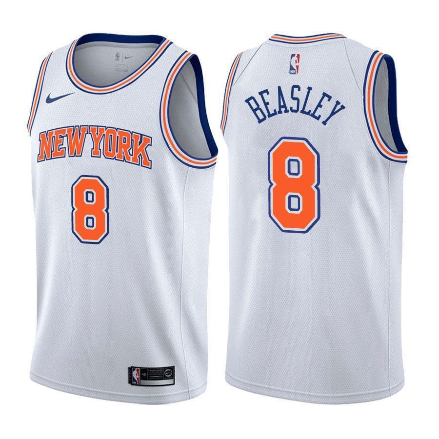 New York Knicks Michael Beasley 8 State White NBA Jersey Men's