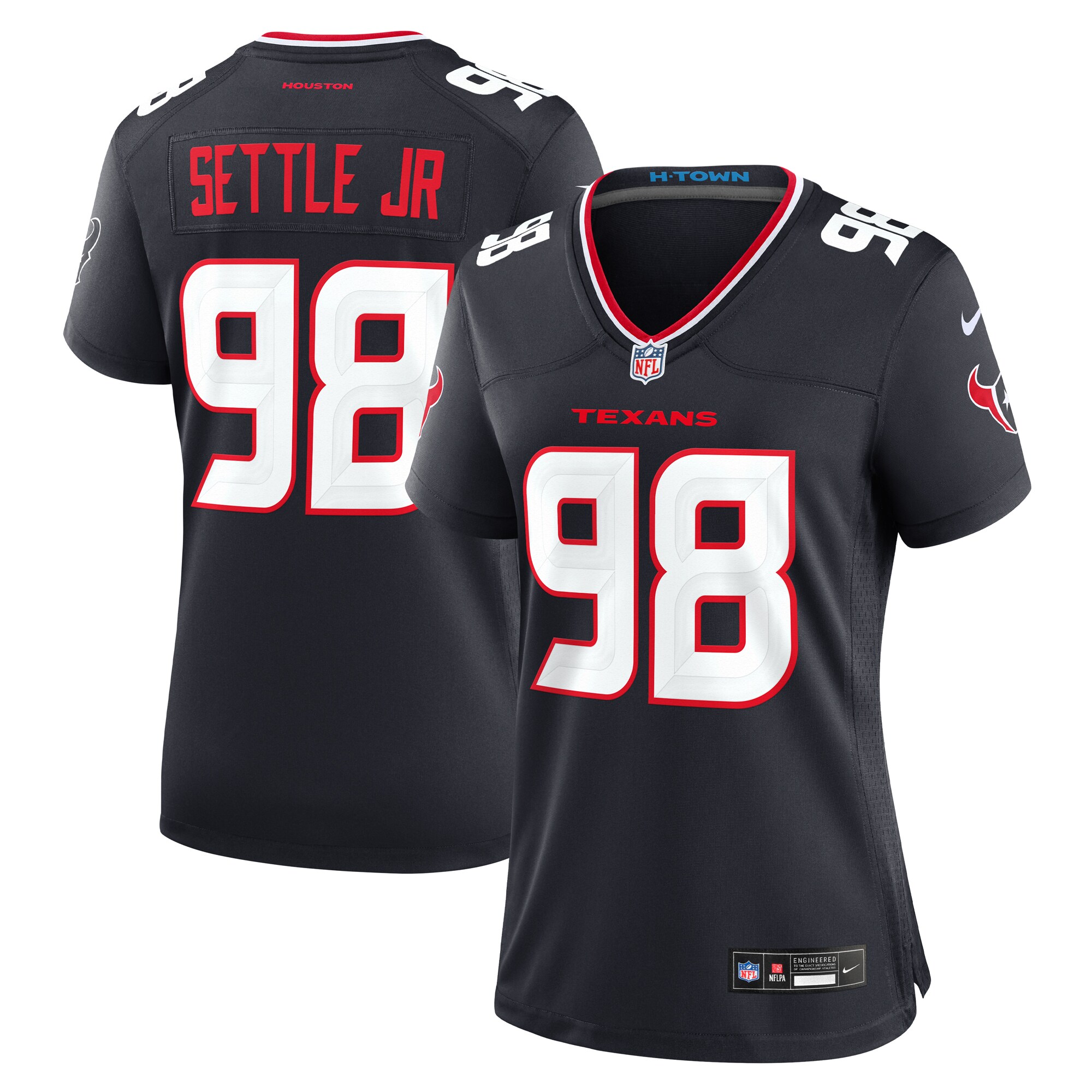Houston Texans Tim Settle Jr. Navy Team Game NFL Jersey Women's