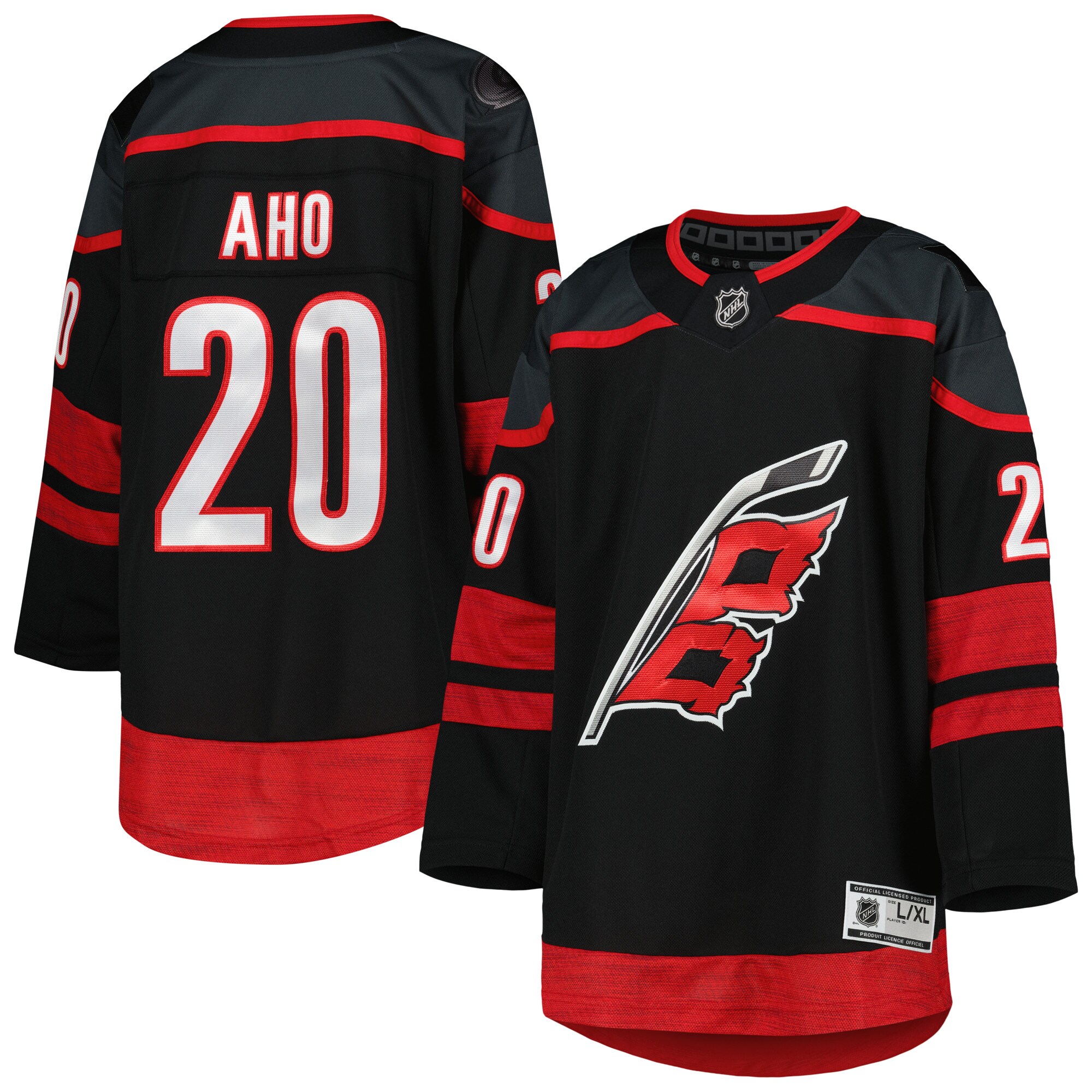 Carolina Hurricanes Sebastian Aho Black Home Premier Player NHL Jersey Youth