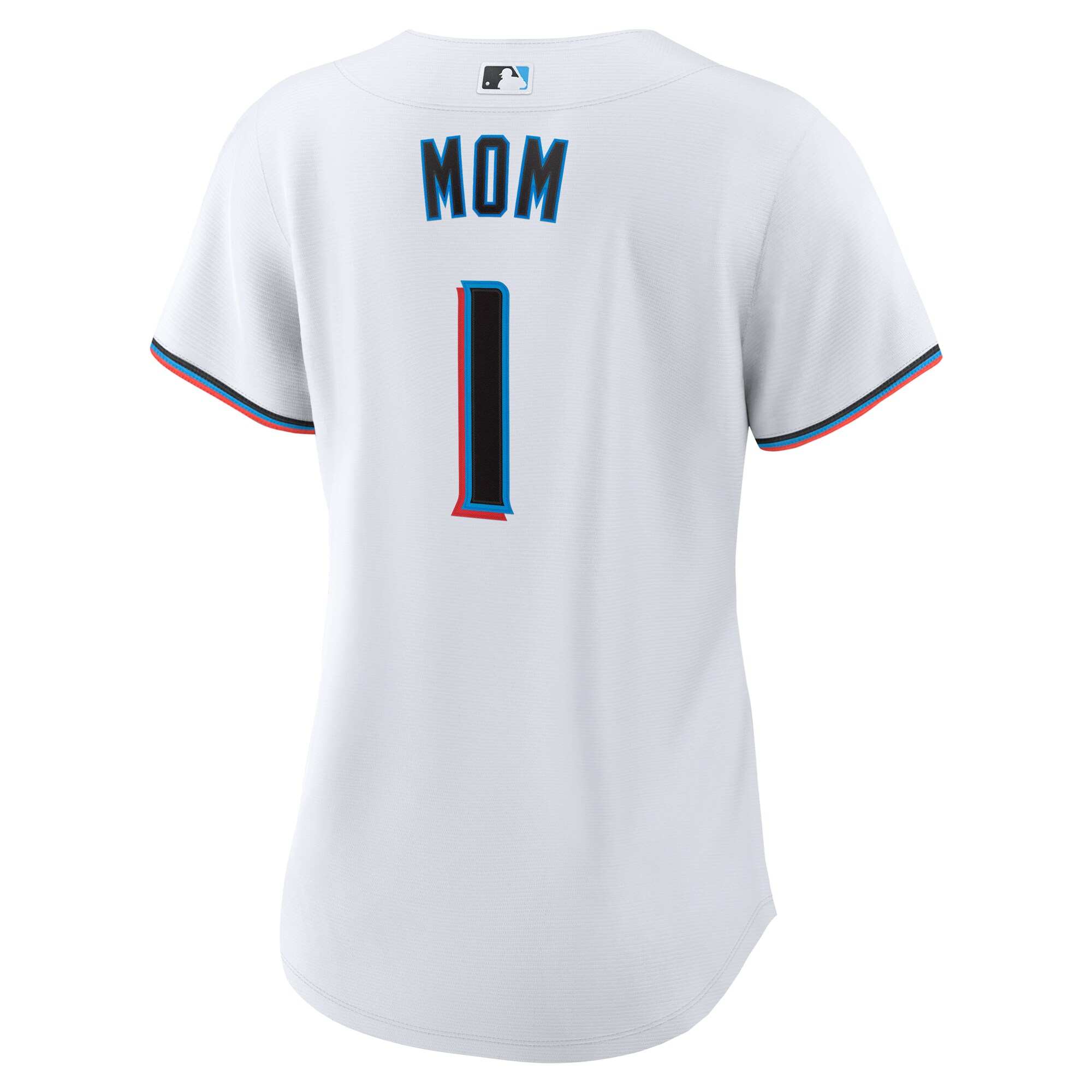 Miami Marlins White #1 Mom Home MLB Jersey Women's