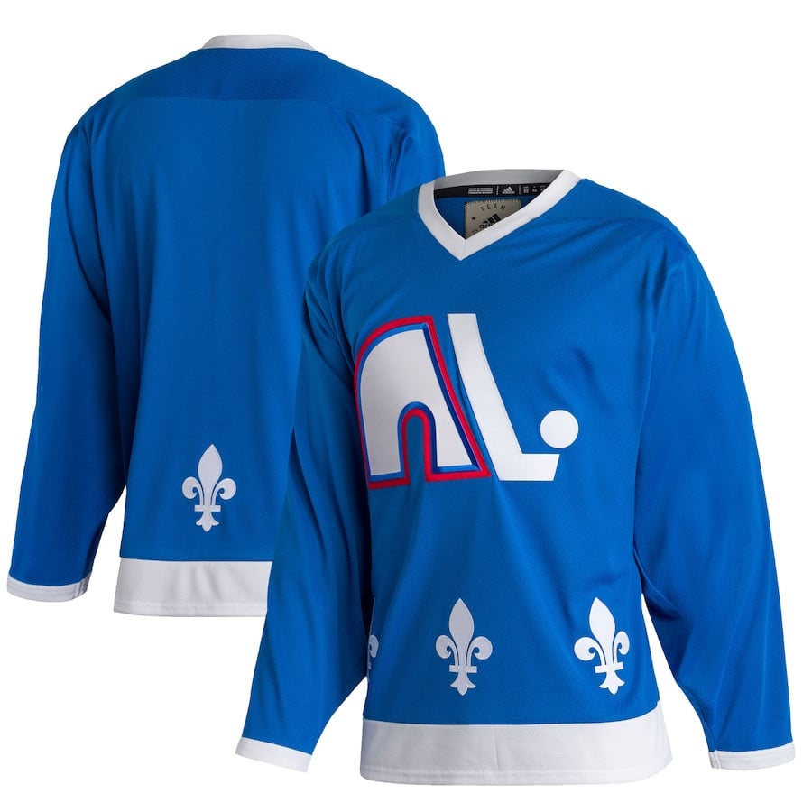 Quebec Nordiques Team Classics Blank Blue NHL Jersey Men's