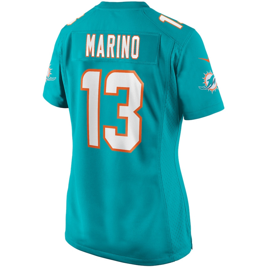 Dan Marino 13 Miami Dolphins Game Retired Aqua NFL Jersey Women's