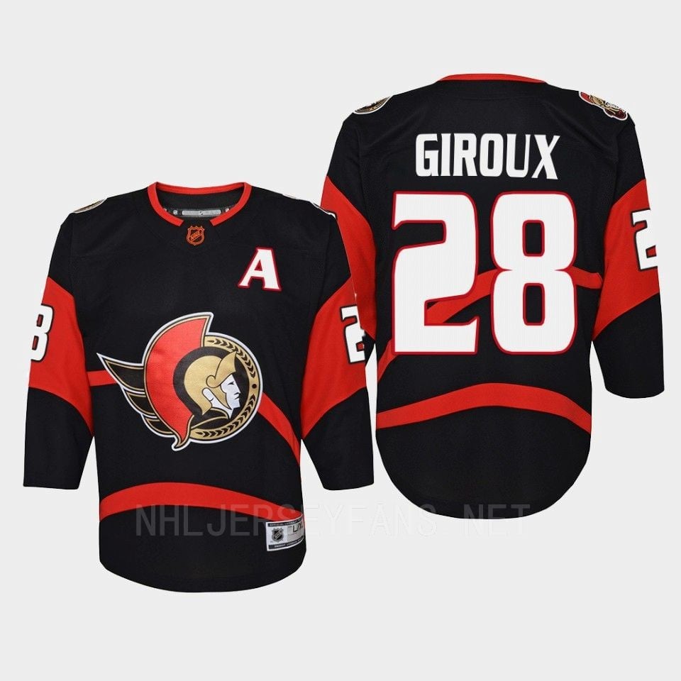 Claude Giroux 28 Ottawa Senators 2022 Special Edition 2.0 Retro Black NHL Jersey Youth