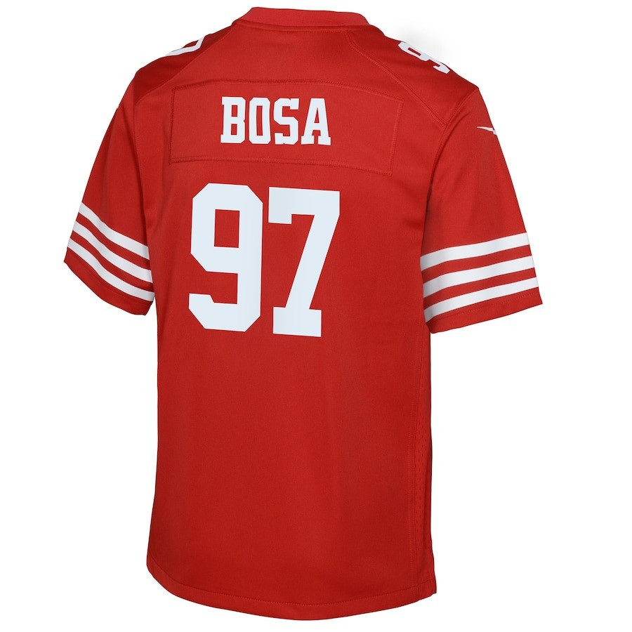 Nick Bosa 97 San Francisco 49ers Run Bosa Run Game Scarlet NFL Jersey Youth