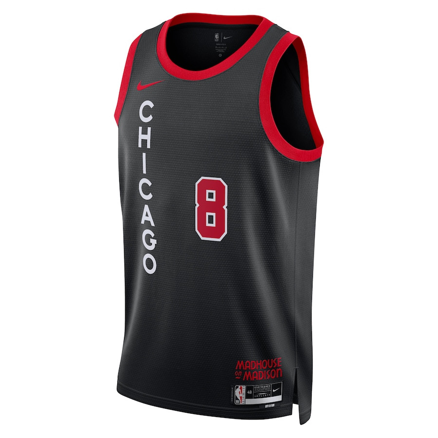 Zach LaVine 8 Chicago Bulls 2023/24 City Edition Swingman Black NBA Jersey Men's