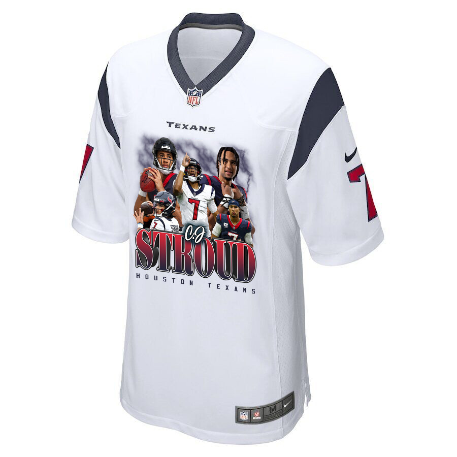 C.J. Stroud 7 Houston Texans The Chosen One Game White NFL Jersey Men's