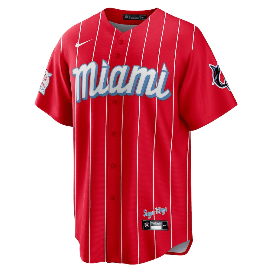 Brian Anderson 15 Miami Marlins City Connect Team Red MLB Jersey Men's