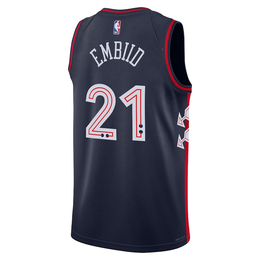 Joel Embiid 21 Philadelphia 76ers 2023/24 City Edition Swingman Navy NBA Jersey Men's