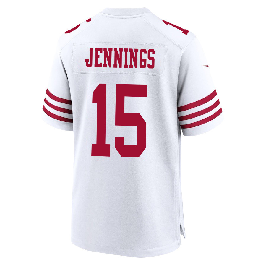 Jauan Jennings 15 San Francisco 49ers NFC Champions Patch Game White NFL Jersey Men's