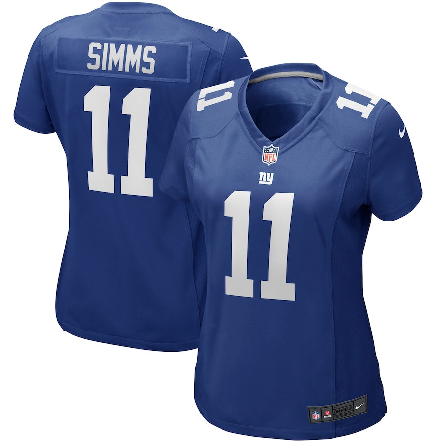 Phil Simms 11 New York Giants Game Retired Royal NFL Jersey Women's