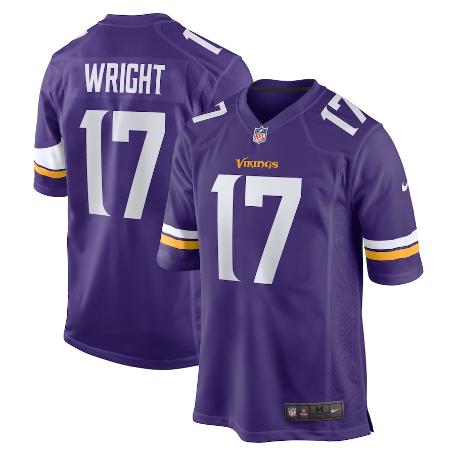 Ryan Wright 17 Minnesota Vikings Game Purple NFL Jersey Men's