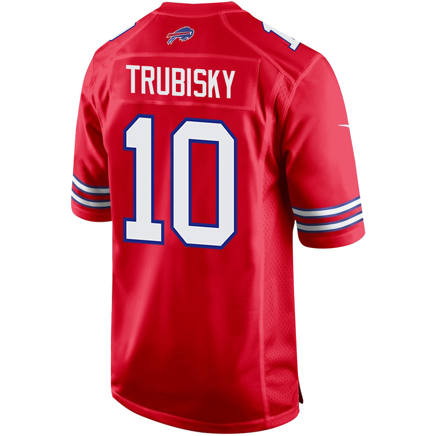 Mitch Trubisky 10 Buffalo Bills Team Game Red NFL Jersey Men's