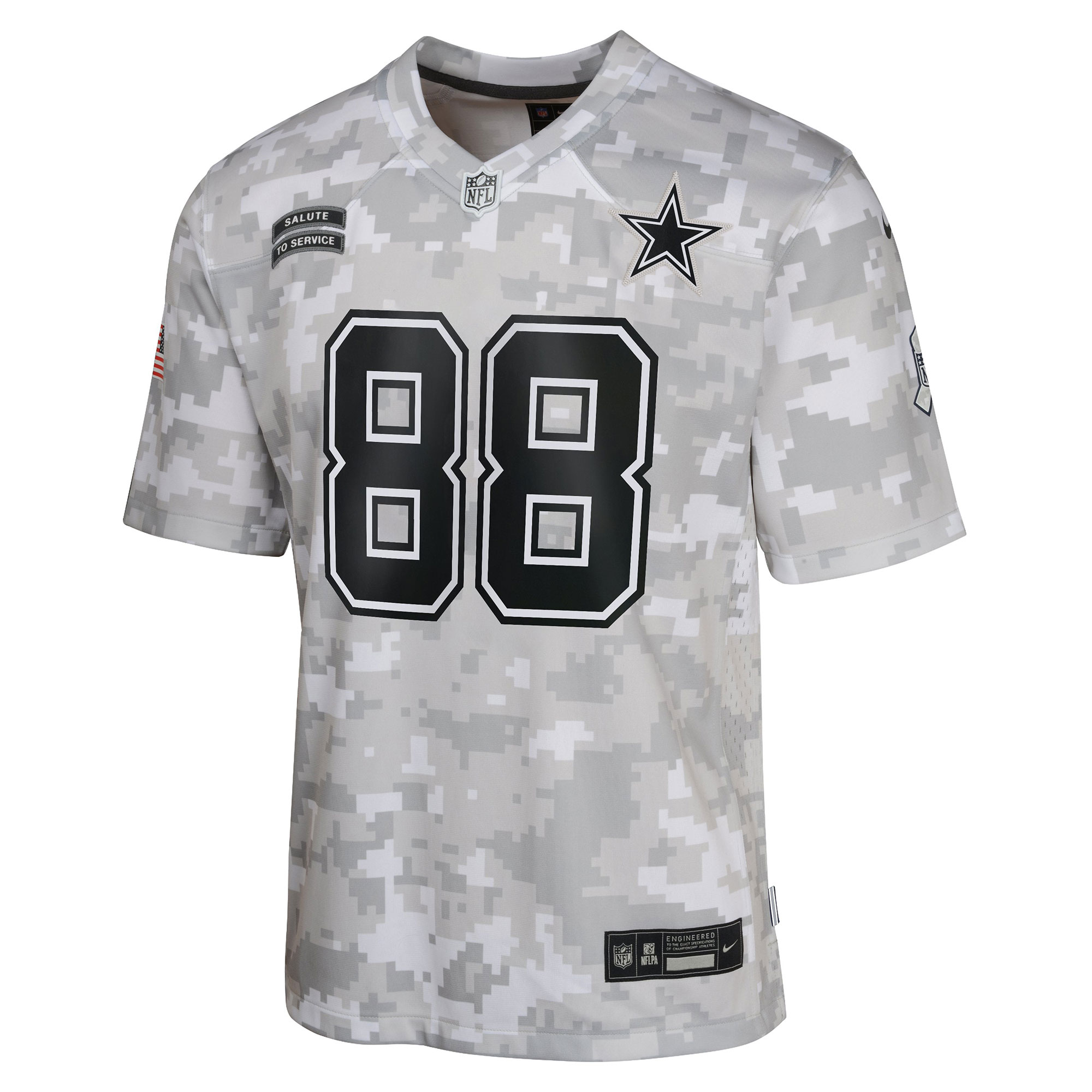 Dallas Cowboys CeeDee Lamb Arctic Camo 2024 Salute to Service Game NFL Jersey Youth