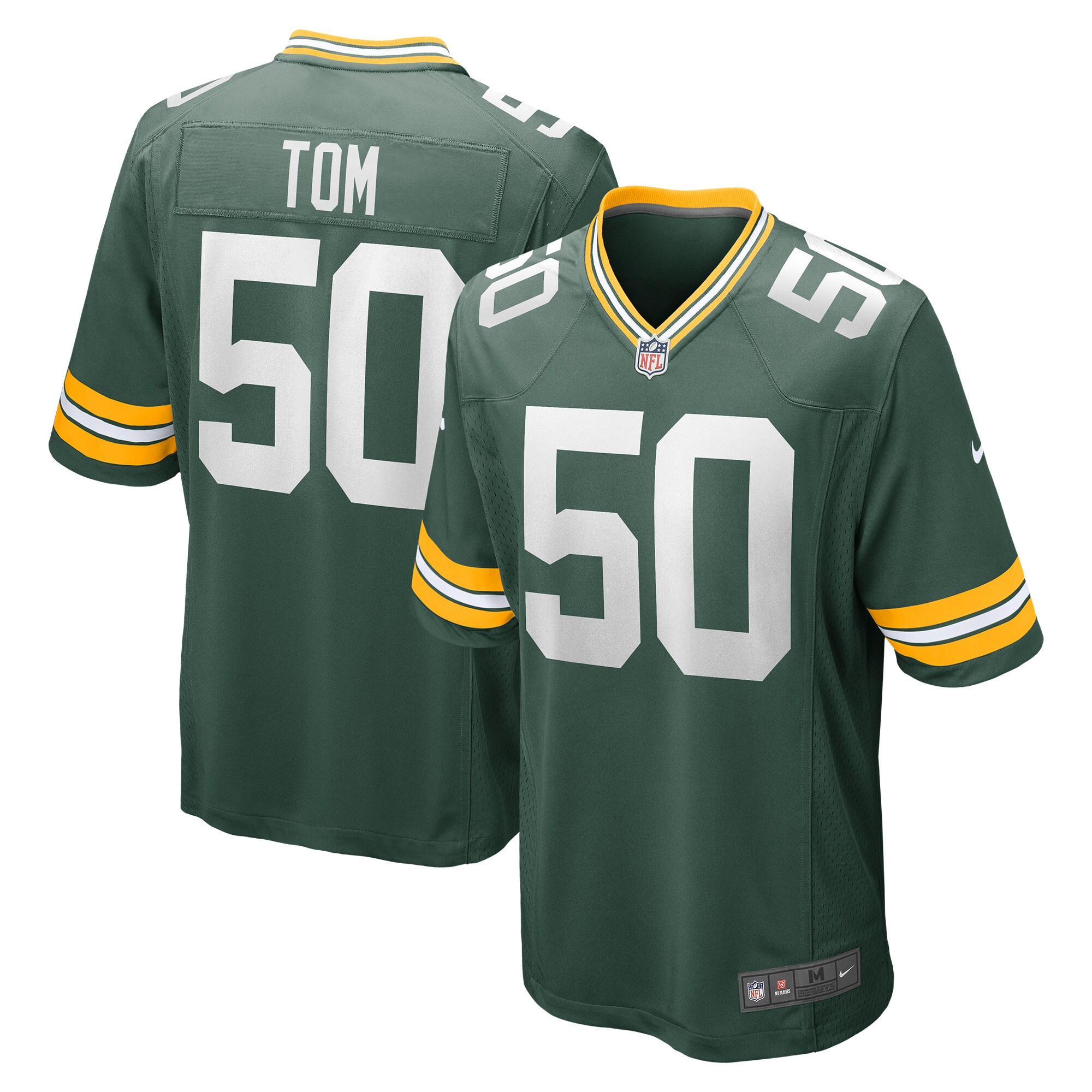 Green Bay Packers Zach Tom Green Game Player NFL Jersey Men's