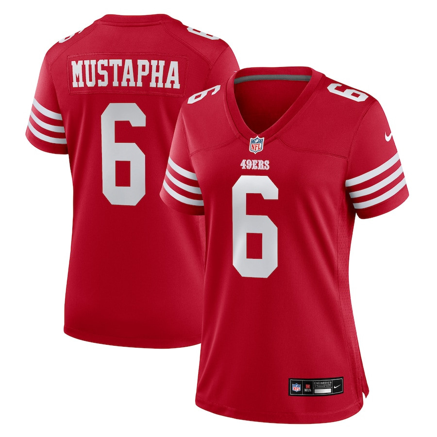 Malik Mustapha 6 San Francisco 49ers Game Scarlet NFL Jersey Women's