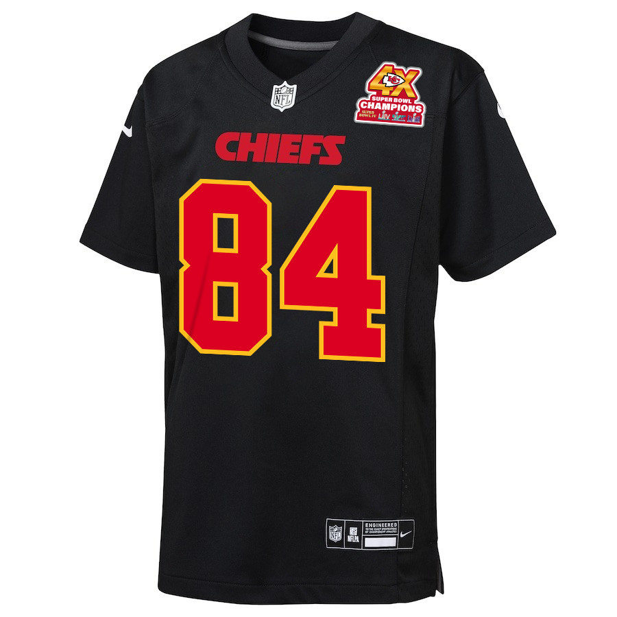Justyn Ross 8 Kansas City Chiefs Super Bowl LVIII Champions 4X Fashion Game Carbon Black NFL Jersey Youth