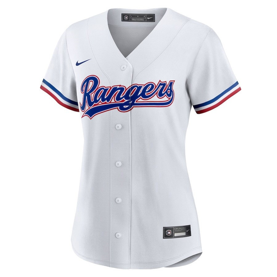Texas Rangers Home Blank White MLB Jersey Women's