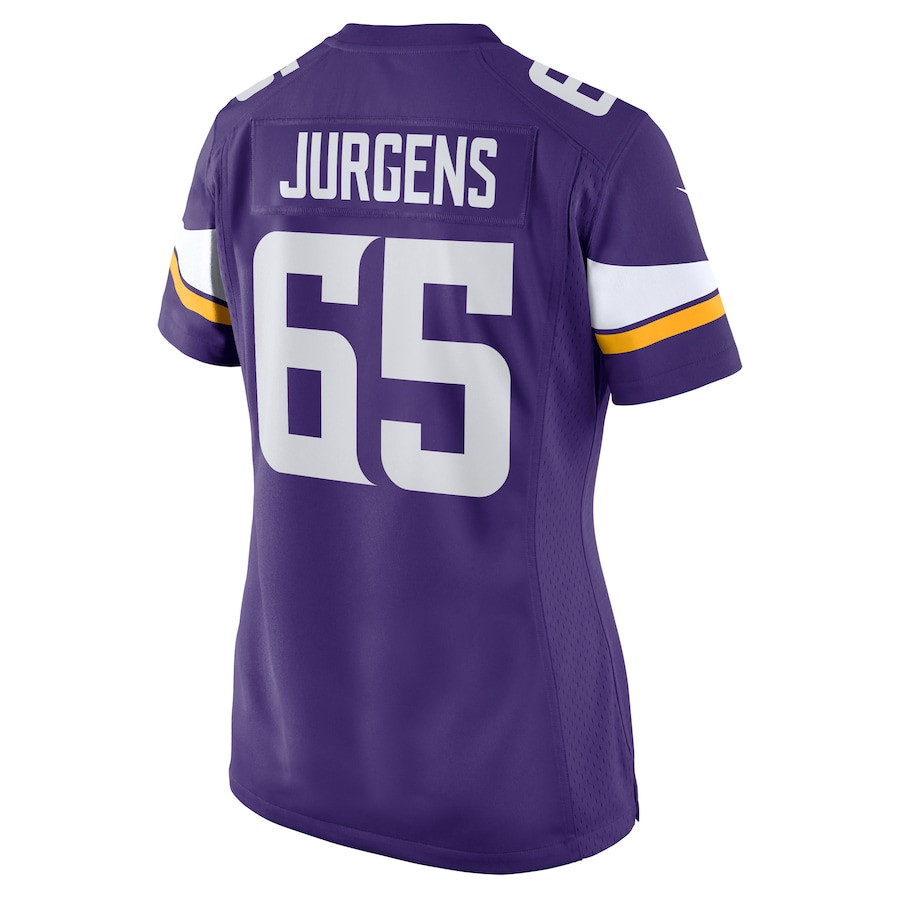 Michael Jurgens 65 Minnesota Vikings Game Purple NFL Jersey Women's