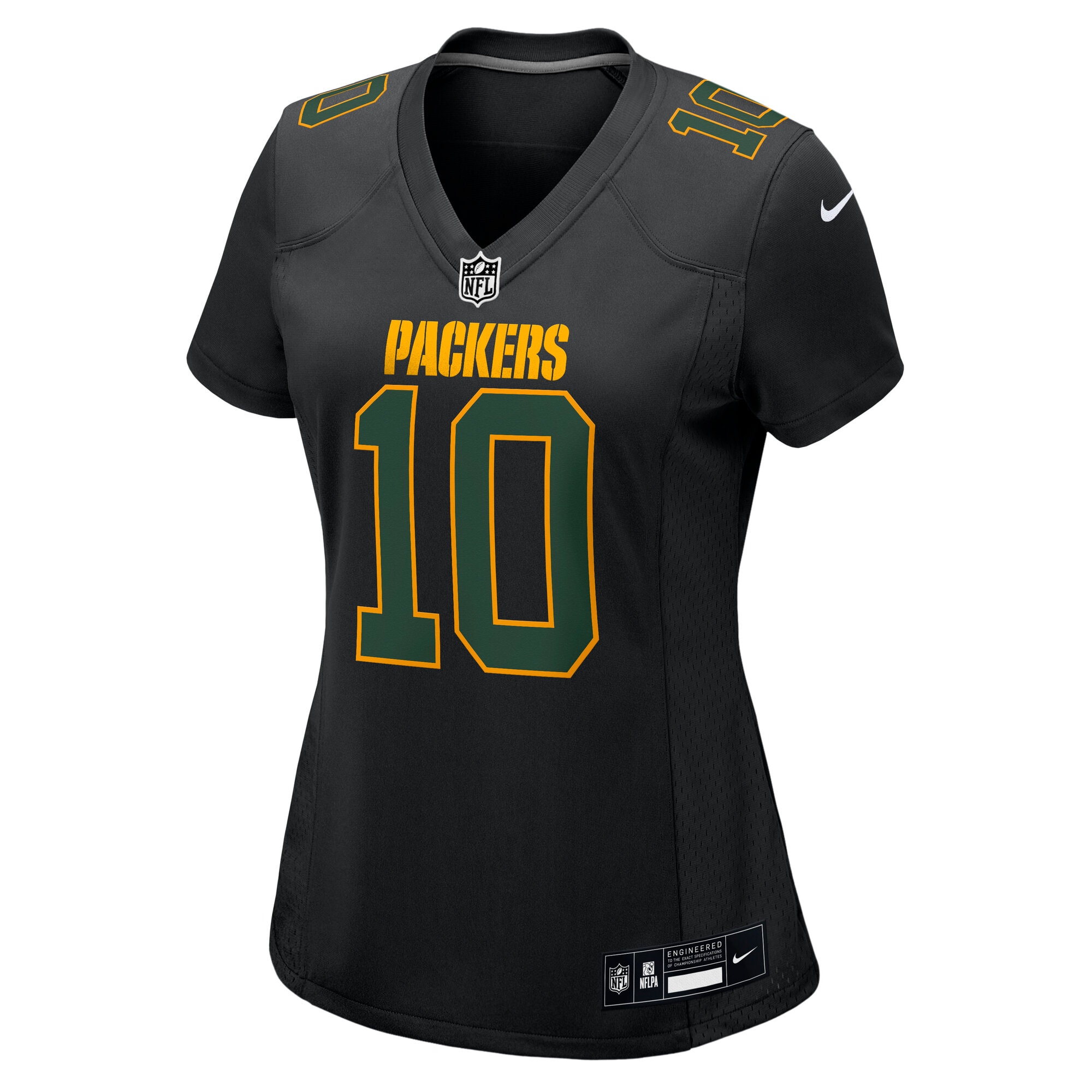 Green Bay Packers Love Black Fashion Game NFL Jersey Women's