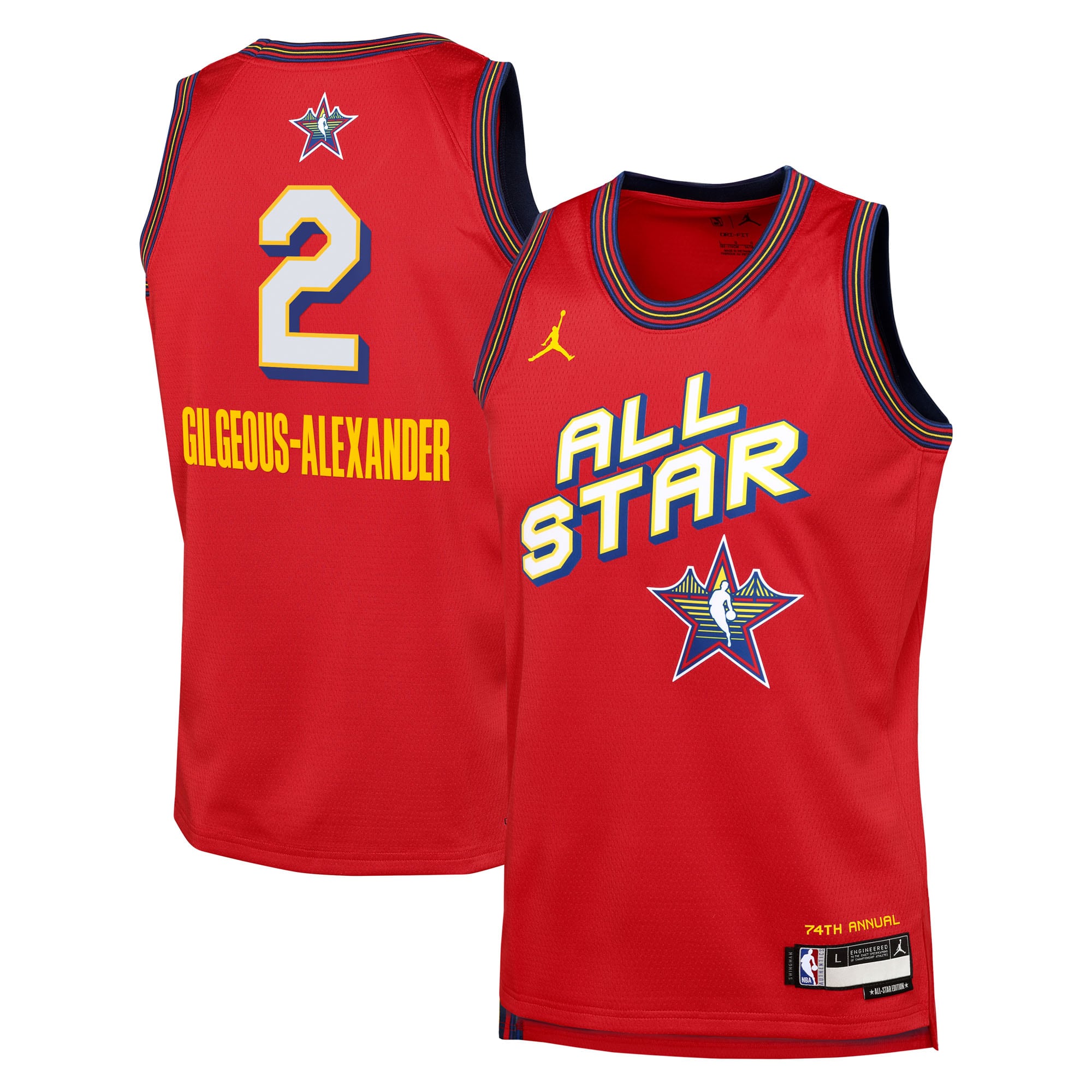 NBA All Star Swingman Team Red Shai Gilgeous-Alexande NBA Jersey Youth