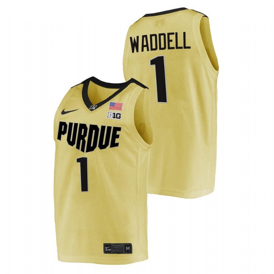 Brian Waddell 1 Gold Purdue Boilermakers 2023 Top overall seed College NCAA Jersey Men's