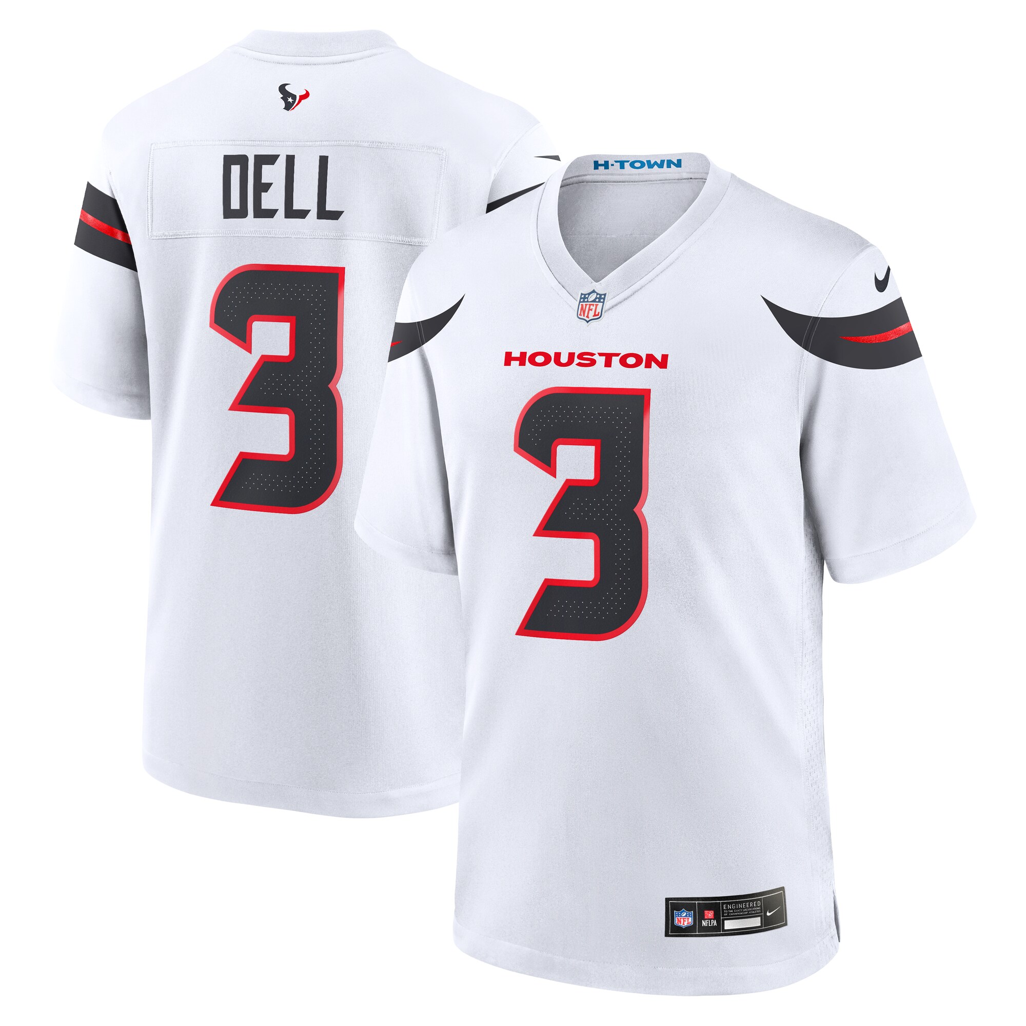 Houston Texans Tank Dell White Game NFL Jersey Men's