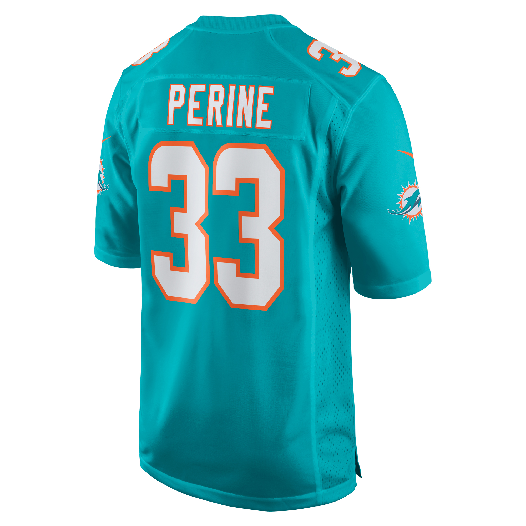 Miami Dolphins Lamical Perine Aqua Home Game Player NFL Jersey Men's