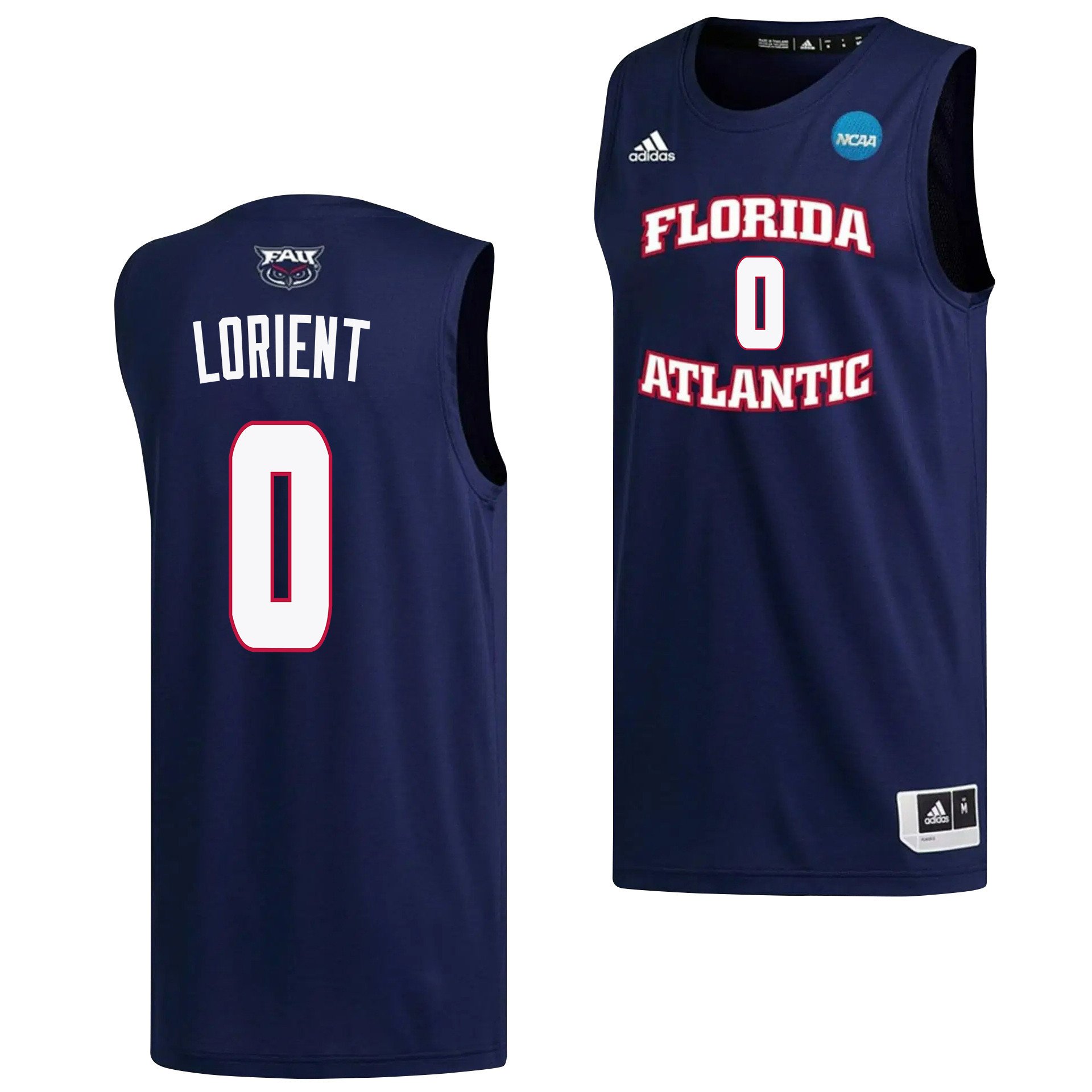 Brenen Lorient 0 FAU Owls 2023 March Madness- Navy NCAA Jersey Men's