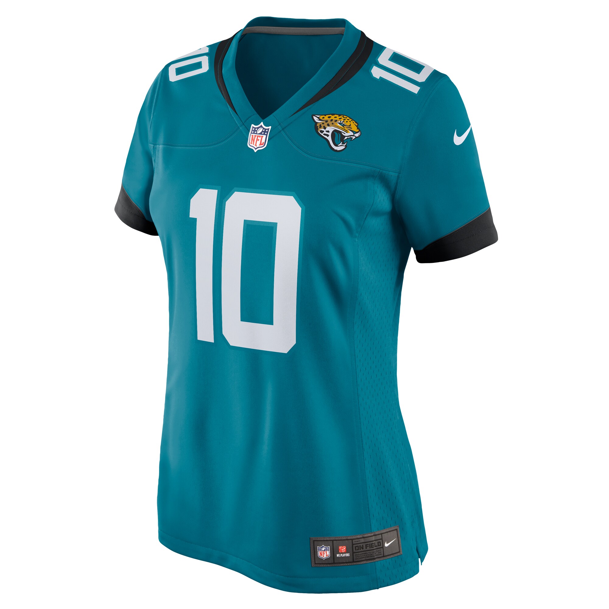Jacksonville Jaguars Mac Jones Teal Team Game NFL Jersey Women's