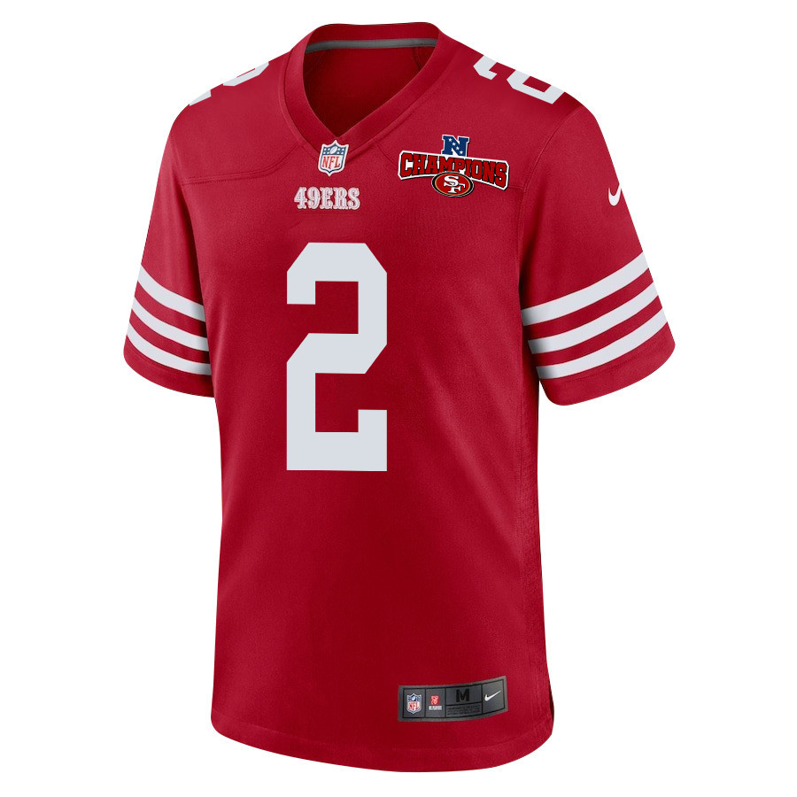 Deommodore Lenoir 2 San Francisco 49ers NFC Champions Patch Game Scarlet NFL Jersey Men's