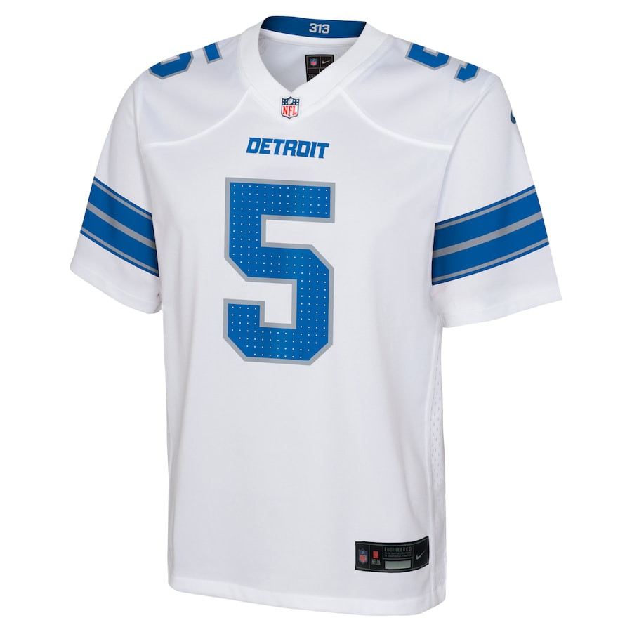 David Montgomery 5 Detroit Lions Player Game White NFL Jersey Youth
