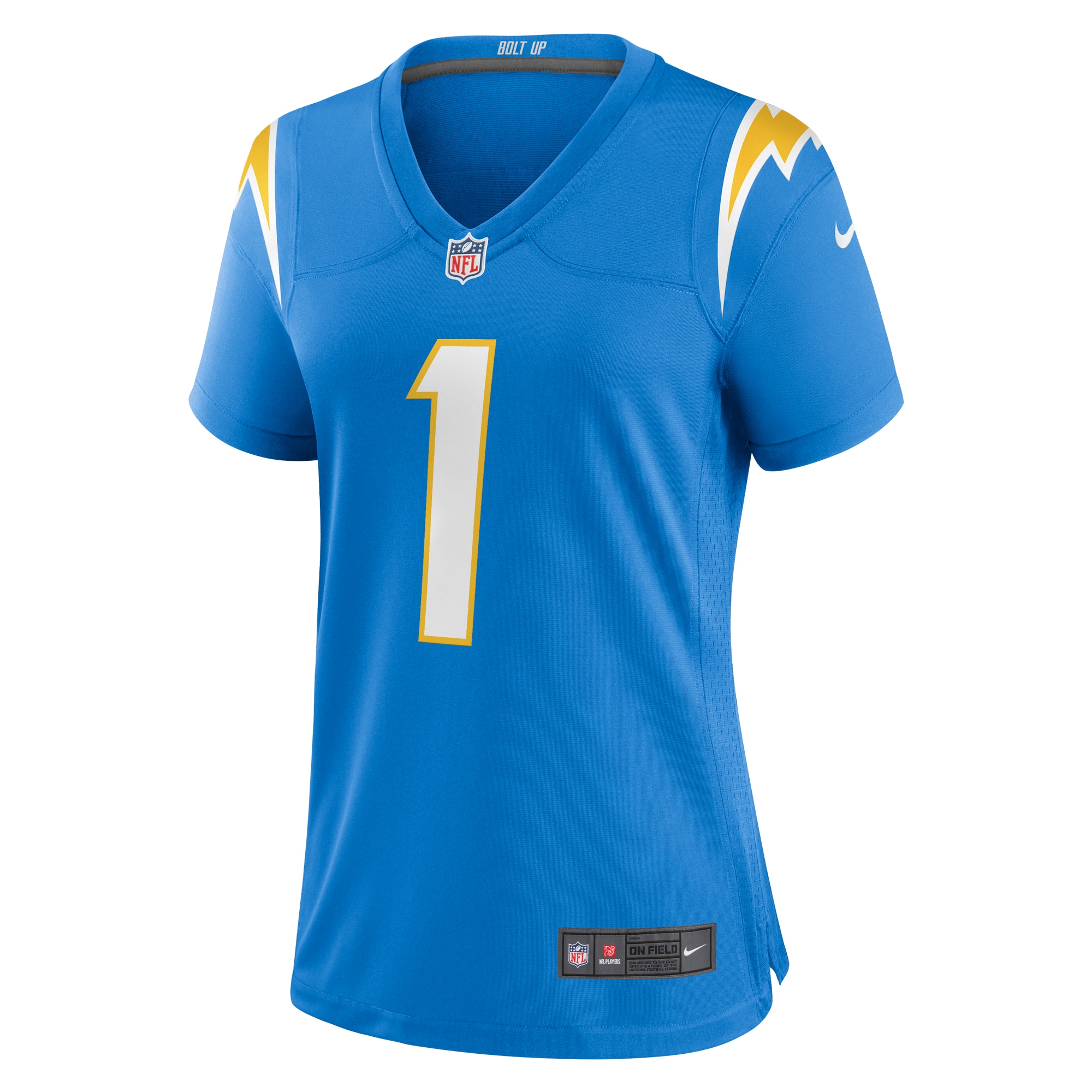 Los Angeles Chargers Number 1 Mom Powder Blue Game NFL Jersey Women's