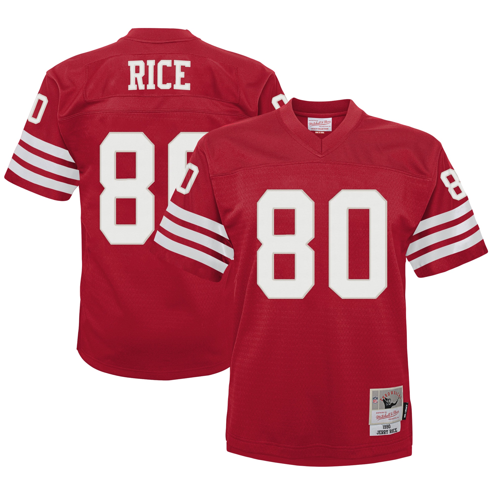 Infant San Francisco 49ers Jerry Rice Mitchell Ness Scarlet 1990 Retired Legacy NFL Jersey Men's